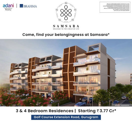 Adani Samsara: A New Benchmark in Luxury Living on Golf Course Extension Road, Gurugram Update