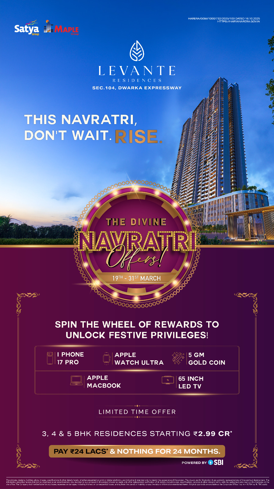 Unlock Festive Rewards at Levante Residences This Navratri || Reserve Your Dream Home Now at Levante || Exclusive Navratri Offer at Levante - Don't Miss Out Update