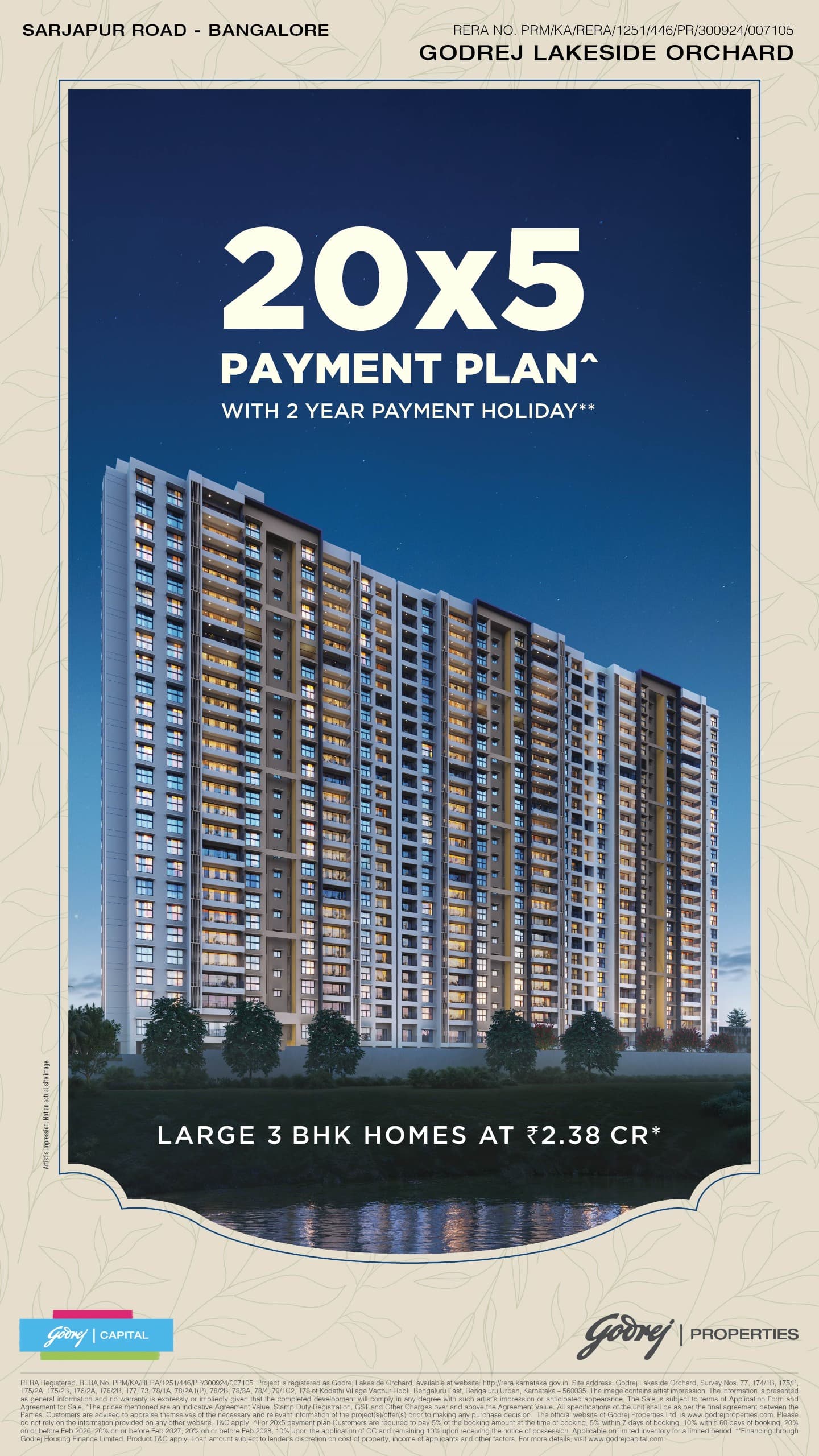 Explore Godrej Lakeside Orchard, Sarjapur Road - Large 3 BHK Homes at ₹2.38 Cr! Update