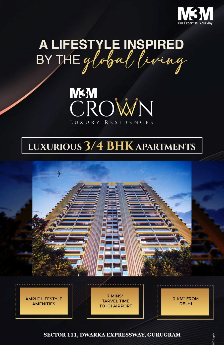 Luxurious 3/4 BHK apartments at M3M Crown in Dwarka Expressway, Gurgaon Update