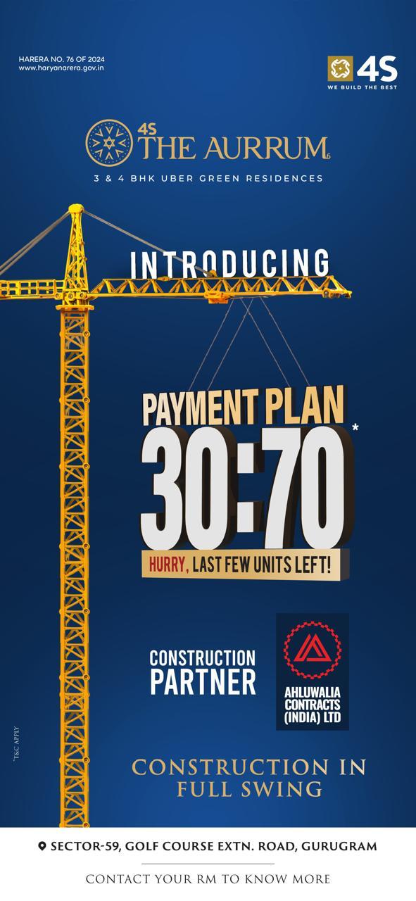 Introducing The Aurrum by 4S Developers, Sector-59 Gurugram Update