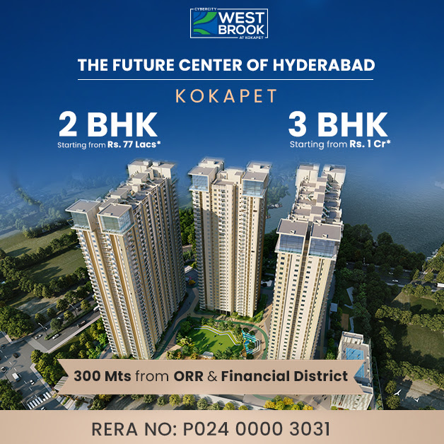 Presenting 2 & 3 BHK home starting Rs 77 Lac at Cybercity Westbrook, Hyderabad Update