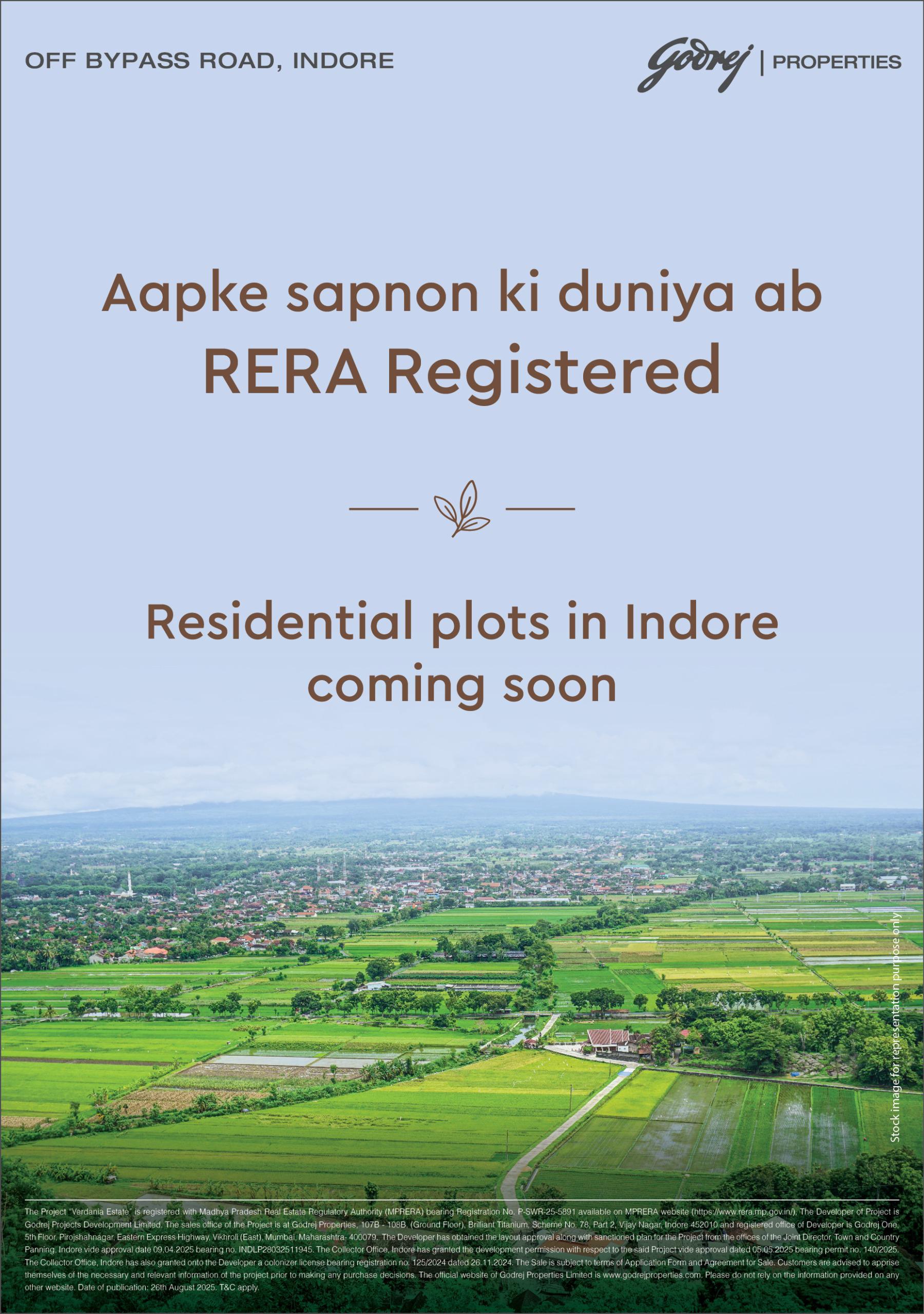 Residential Plots by Godrej Properties in Indore, Off Bypass Road Update