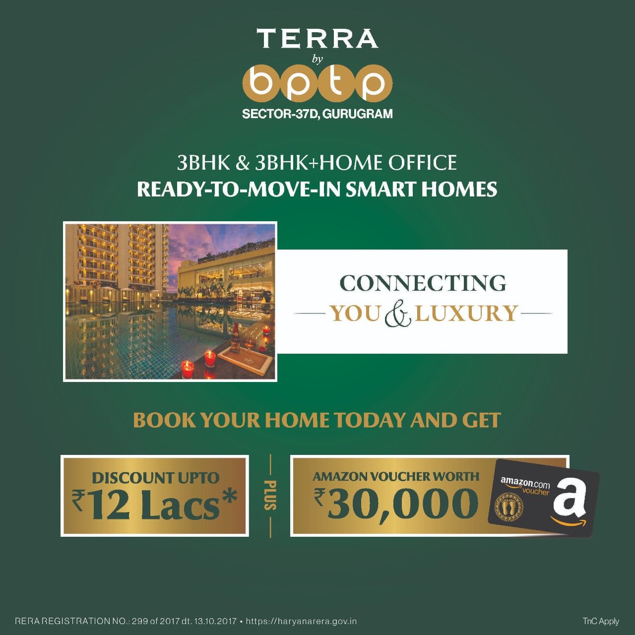 Book 3 & 3 BHK + home office ready to move in smart home at BPTP Terra in Sector 37D, Gurgaon Update
