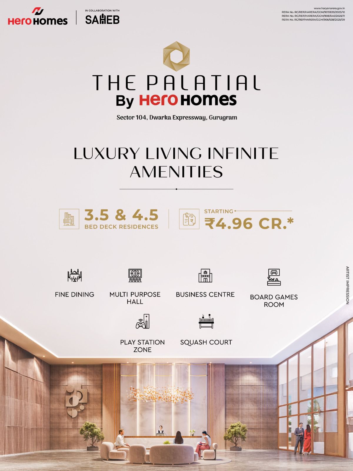 Discover Luxury Living at The Palatial by Hero Homes, Starting at 4.96 Cr, Sector 104, Dwarka Expressway Update