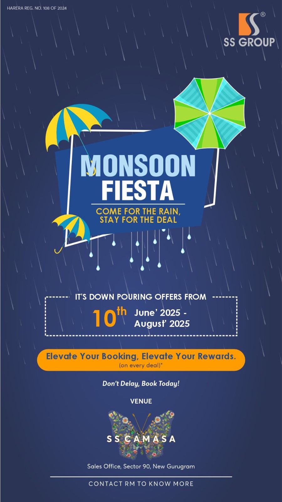 Don’t Miss Out on SS Group's Monsoon Fiesta, June 10th to August 2025, SS Camasa, New Gurugram Update
