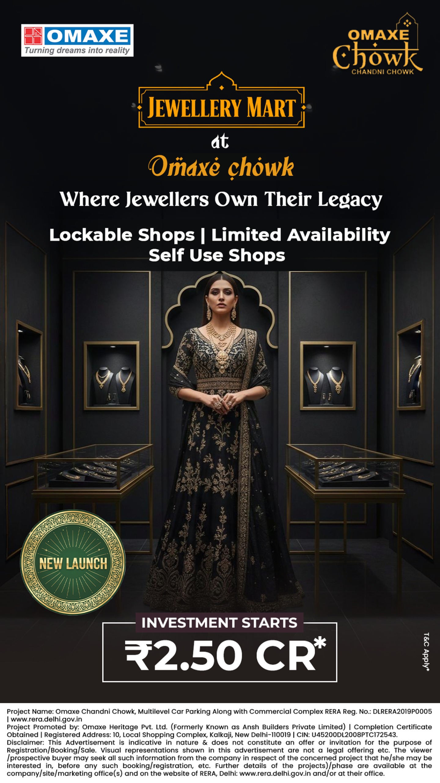 Explore Omaxe Chowk, Chandni Chowk's New Jewellery Mart, Limited Lockable Shops at ₹2.50 Cr Update