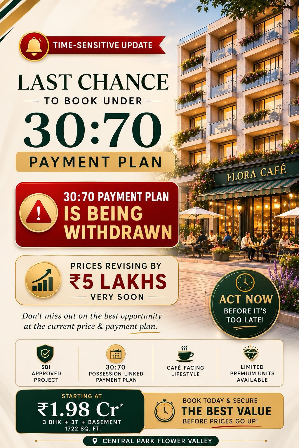 Secure Your Dream Home at Central Park Flower Valley || Last Chance for 30:70 Payment Plan || Book Now Before Price Hike Update