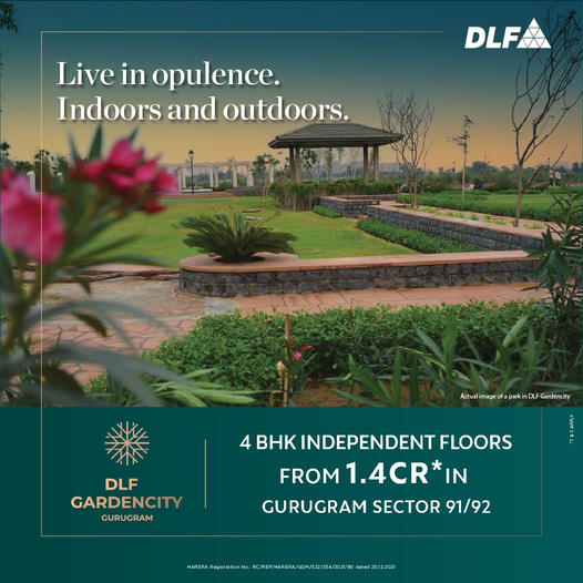 Book 4 BHK independent floors price starting Rs 1.4 Cr at DLF Garden City, Gurgaon Update