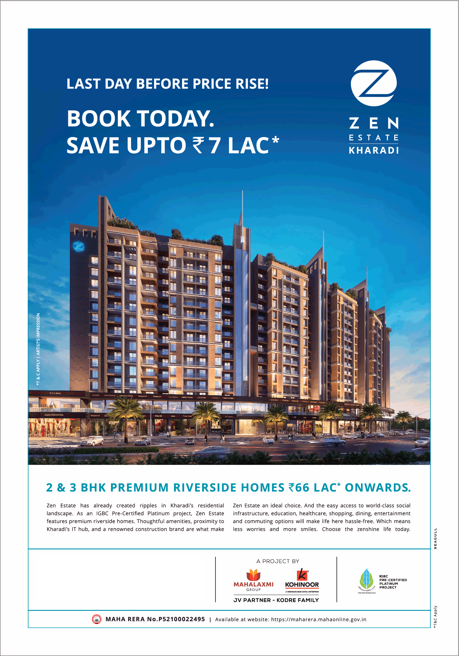 Book today save upto Rs 7 Lac at Mahalaxmi Zen Estate, Pune Update