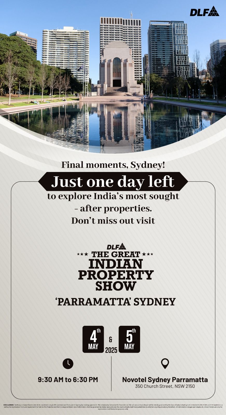 Explore India's Premier Properties - Great Indian Property Show, Sydney, 4th & 5th May 2025, DLF Update