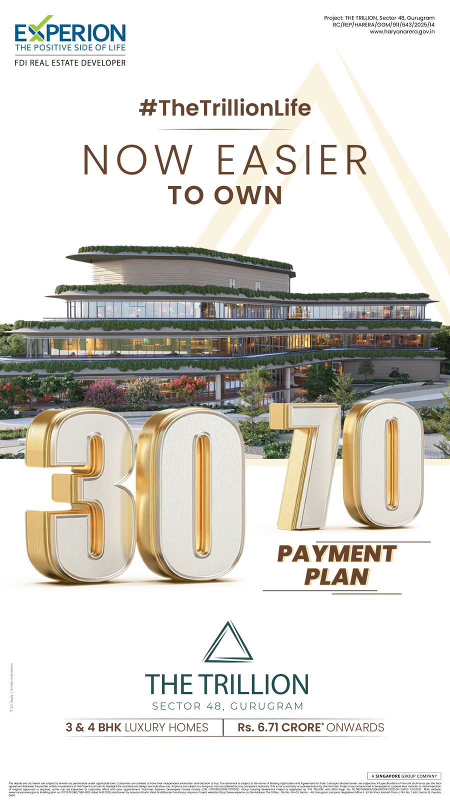 Own Luxury at The Trillion in Gurugram with 30/70 Payment Plan Starting at Rs. 6.71 Crore Update