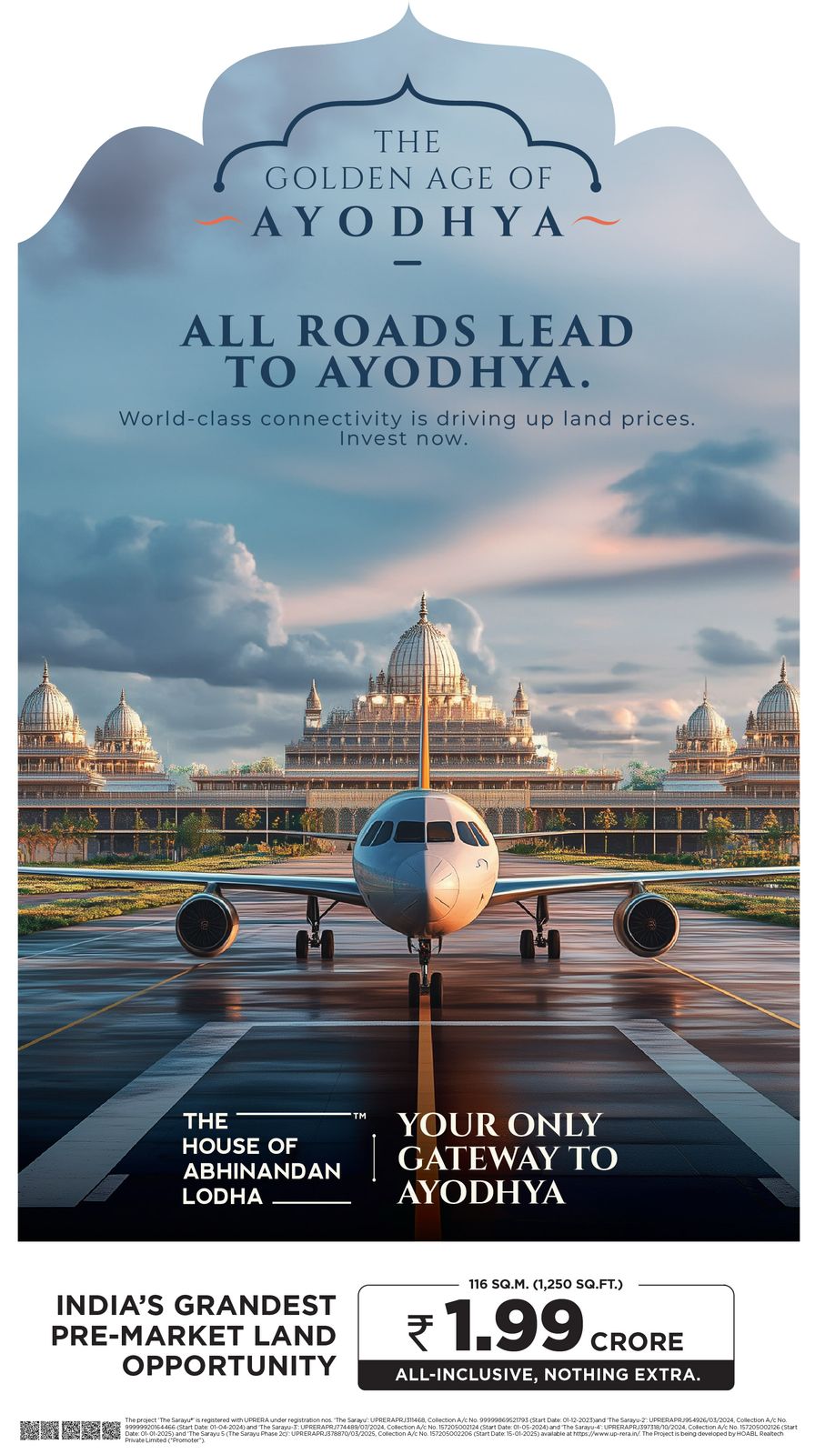Discover The Golden Age of Ayodhya, The House of Abhinandan Lodha, Only Rs. 1.99 Crore Update