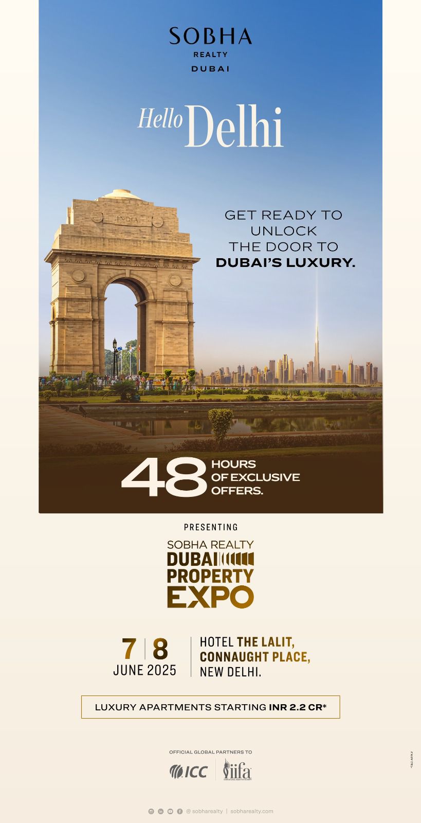 Join the Sobha Realty Dubai Property Expo in New Delhi, Luxury Apartments from INR 2.2 Cr Update