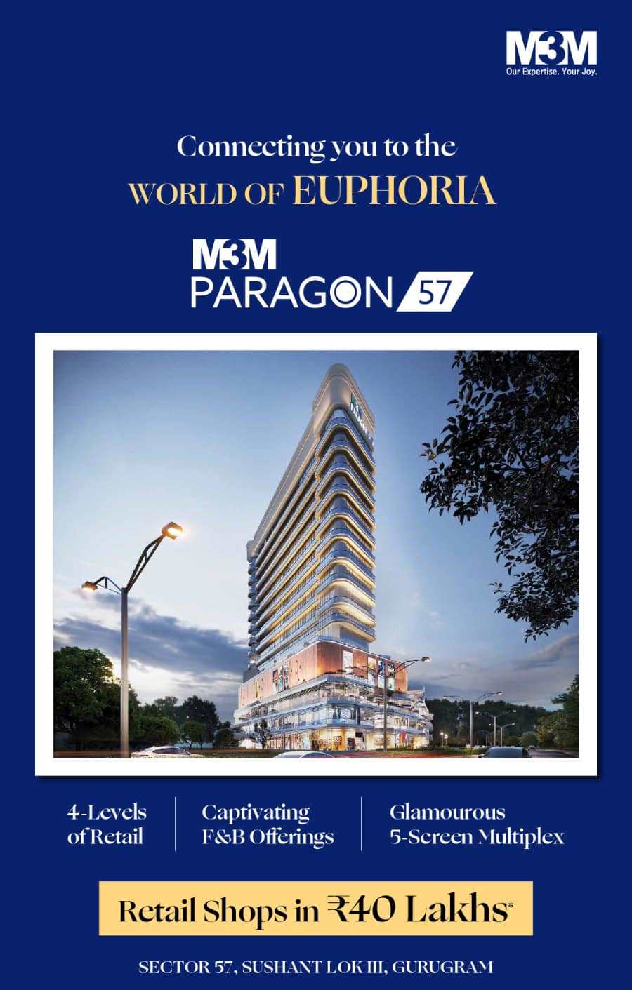 Get ready to discover a new world of entertainment at M3M Paragon in sector 57, Gurgaon Update