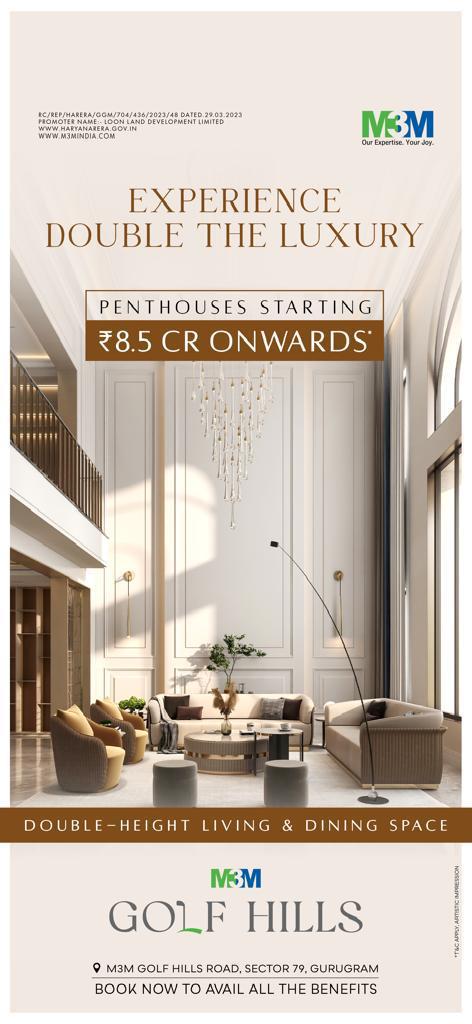 M3M Golf Hills Penthouses, Starting at ₹8.5 Cr, Gurugram Update