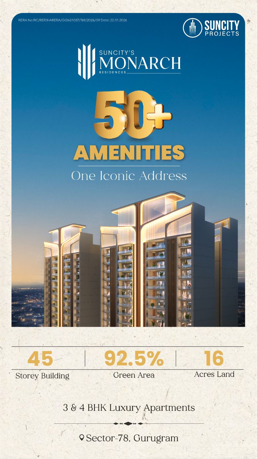 Explore Luxury Living at Suncity Monarch Residences, Sector-78, Gurugram Update