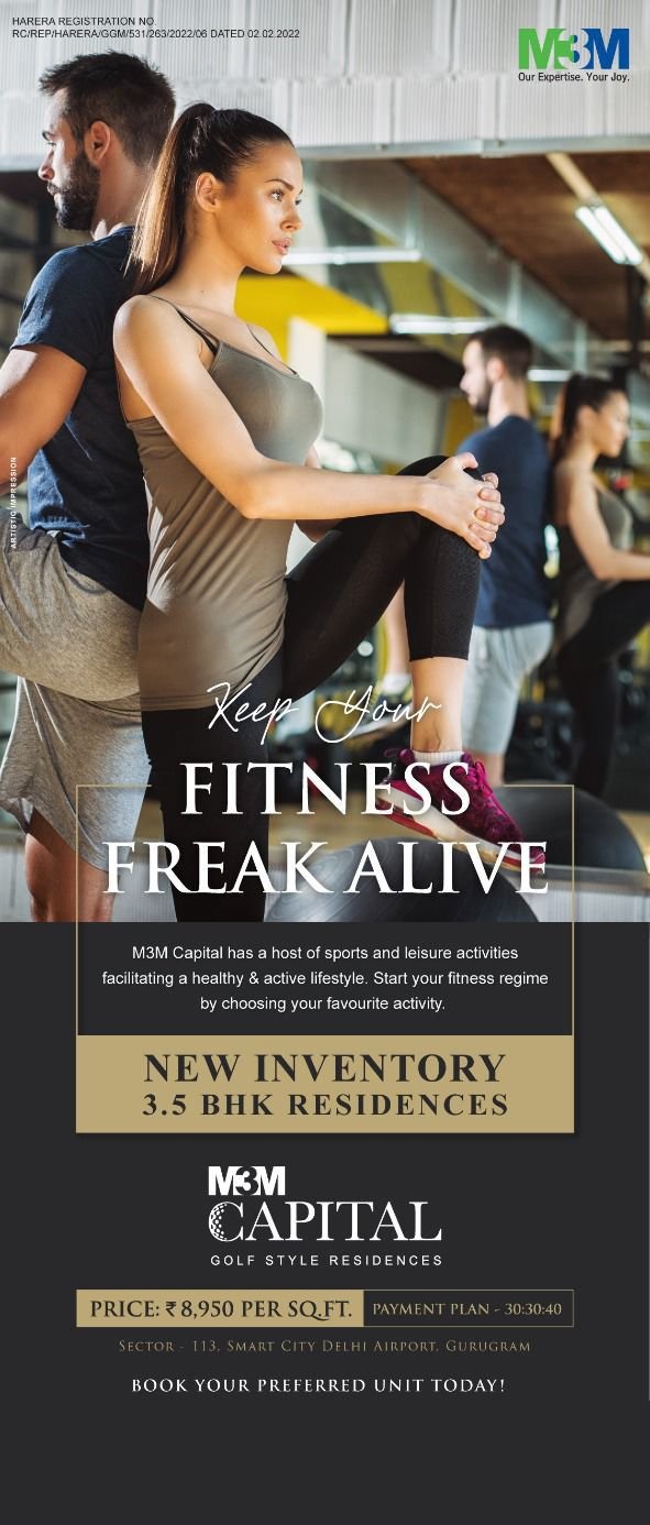 Keep your fitness freak alive at M3M Capital in Sector 113, Gurgaon Update