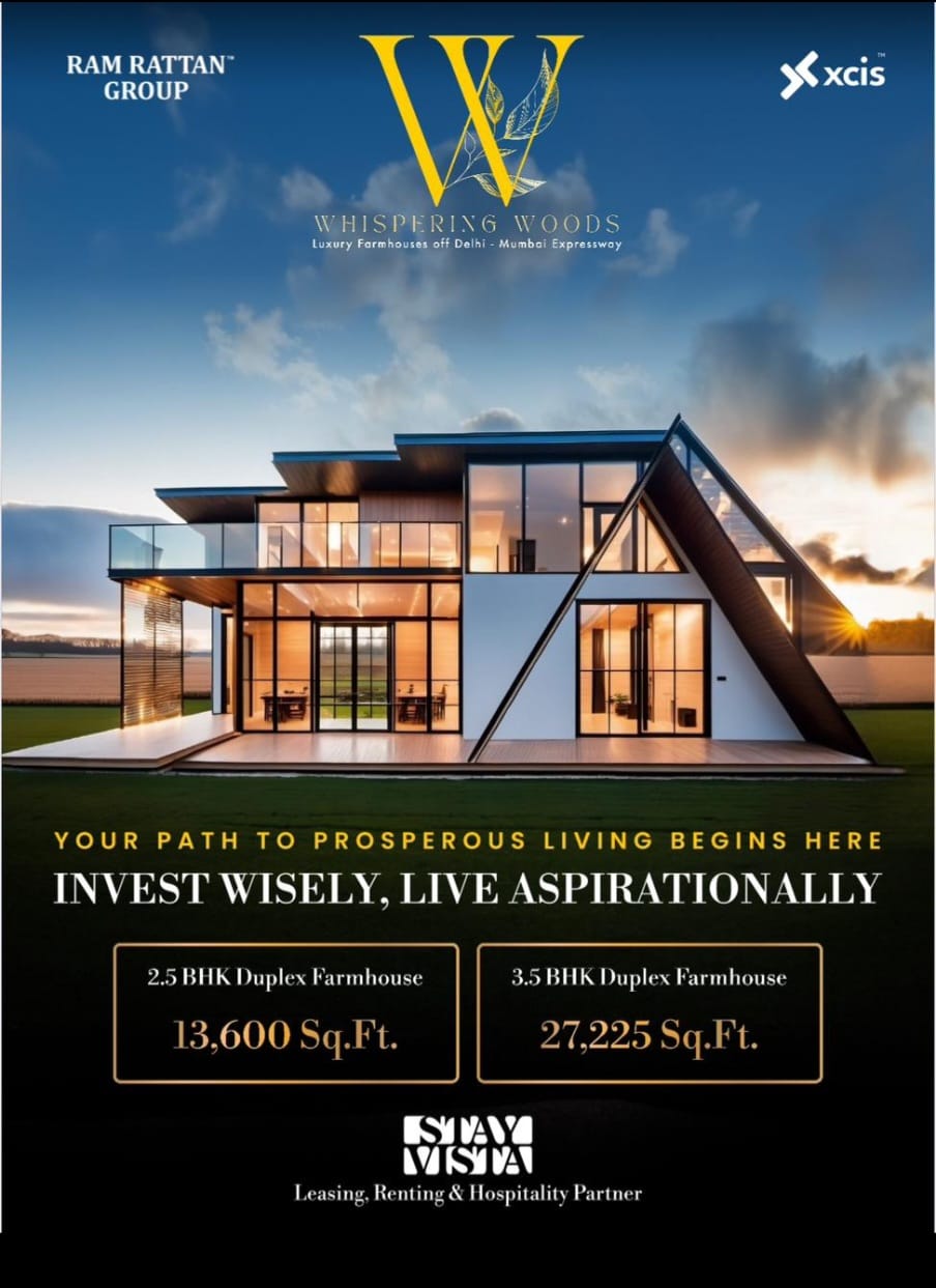 Explore Whispering Woods by Ram Rattan Group, 2.5 BHK & 3.5 BHK Duplex Farmhouses, Off Delhi-Mumbai Expressway Update