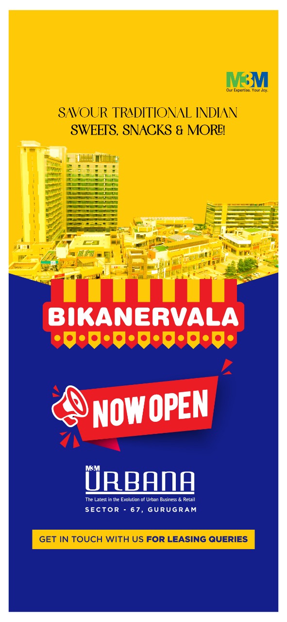 Bikanervala now open at M3M Urbana Business Park in Sector 67, Gurgaon Update
