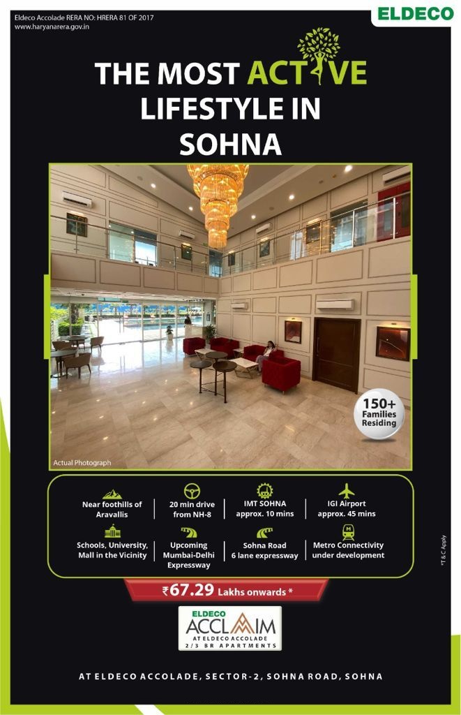150+ families residing at Eldeco Acclaim in  Sector 2, Sohna Update