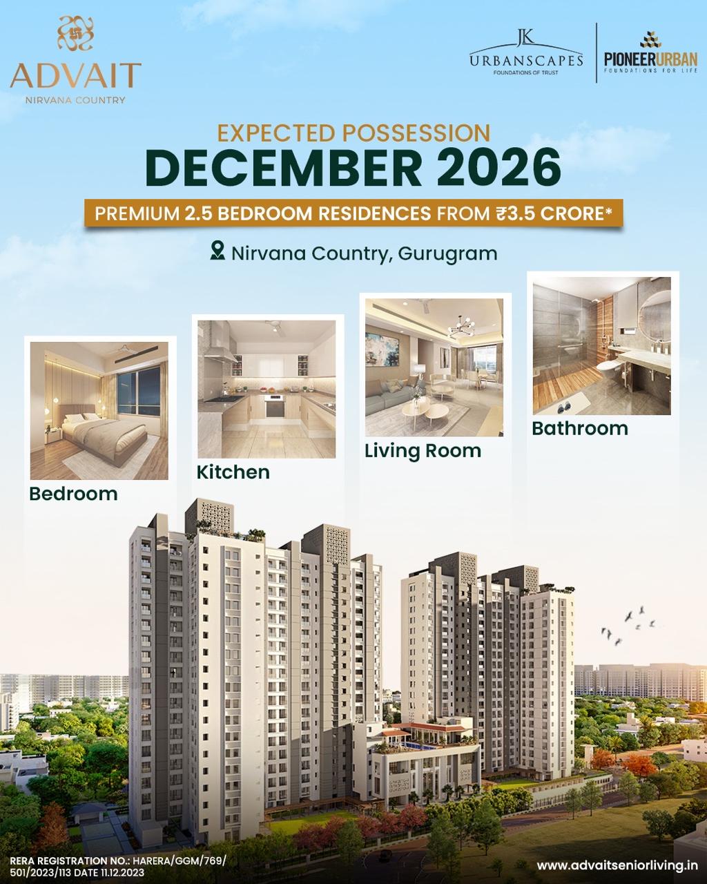 Secure Your Home for December 2026 Possession || Explore Premium 2.5 BHK Residences in Gurugram || Advait's New Launch at Nirvana Country Update
