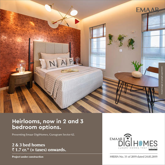 Heirlooms, now in 2 and 3 bedroom options at Emaar Digi Homes in Gurgaon Update