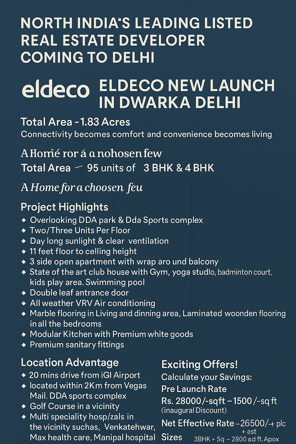 **Eldeco's New Launch in Dwarka - Luxury Living Awaits!** Update