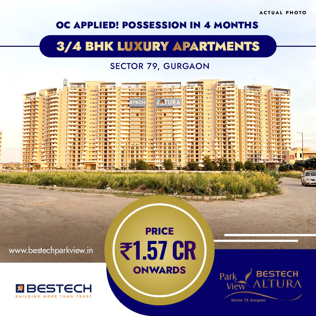 Book 3 & 4 BHK luxury apartments 1.57 Cr onwards at Bestech Altura in Sector 79, Gurgaon Update