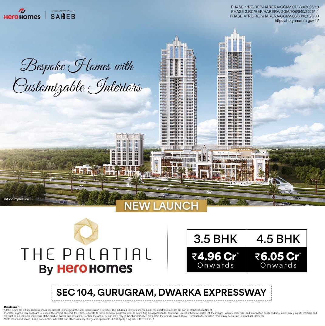 Explore Luxury Living at The Palatial by Hero Homes, Sec 104, Gurugram Update