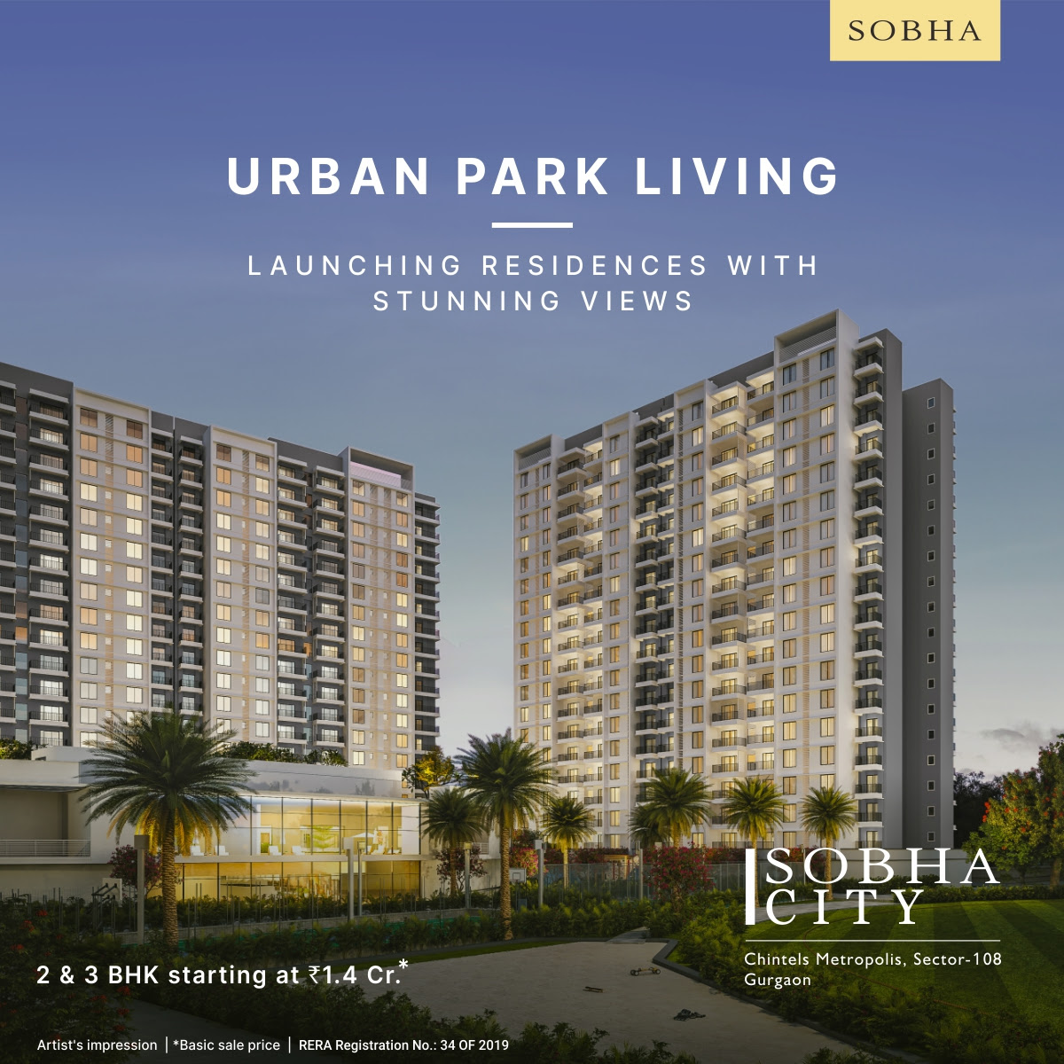 Launching residences with stunning views at Sobha City in Gurgaon Update
