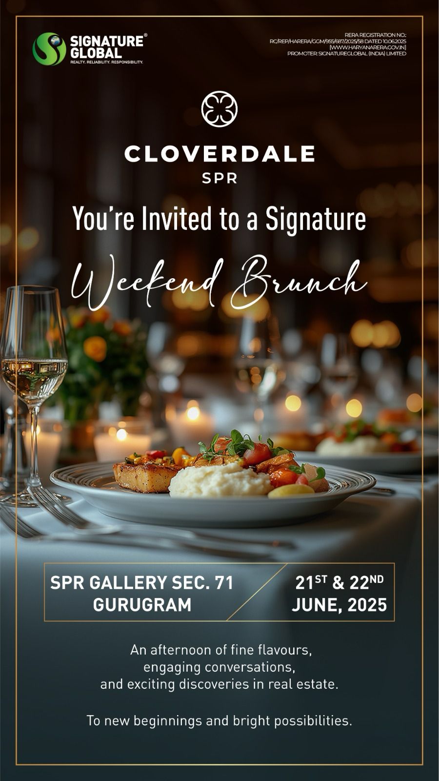 Discover Cloverdale by Signature Global, Weekend Brunch, 21st & 22nd June 2025, Gurugram. Update