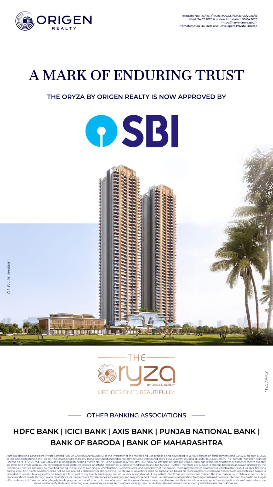 SBI Approval Secured for The Oryza by Origen Realty || The Oryza Gains SBI Approval || Secure Your Investment with SBI-Approved Oryza Update