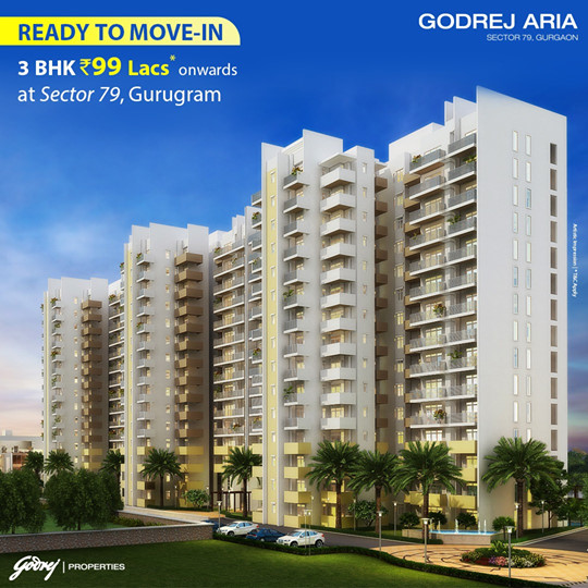 Ready to move-in 3 BHK Rs 99 Lacs onwards at Godrej Aria in Sector 79, Gurgaon Update
