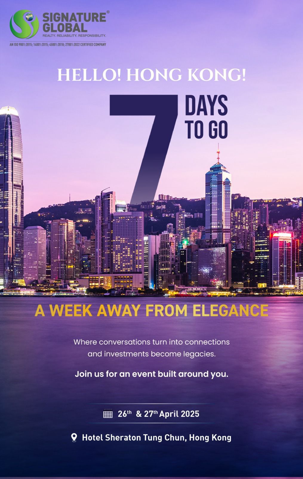 Join Signature Global's Premier Event in Hong Kong, 26th & 27th April 2025 Update