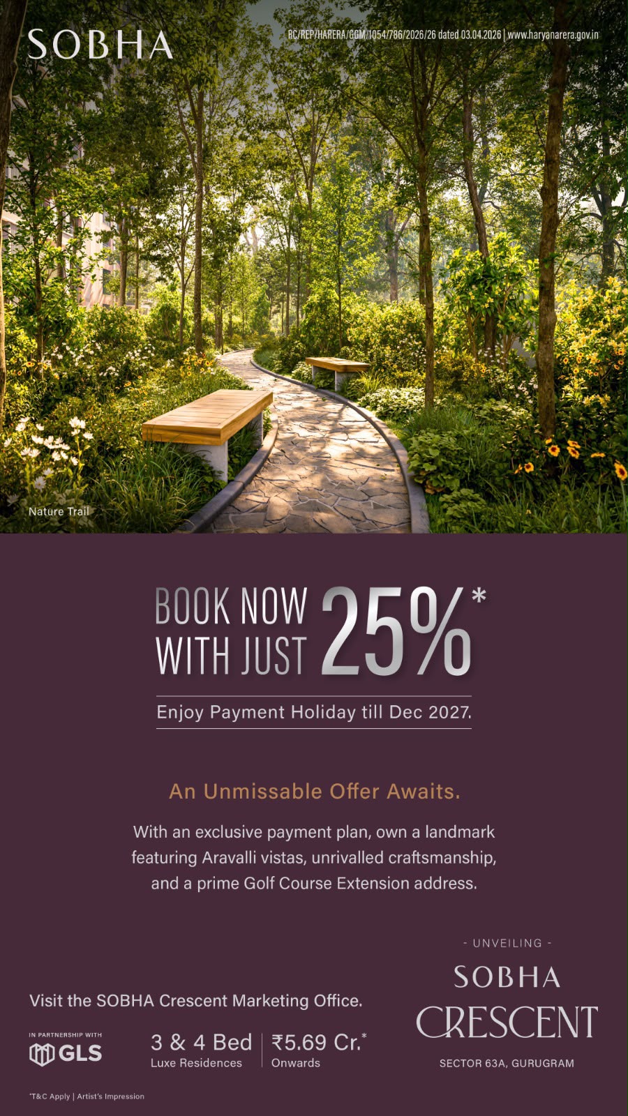 Book Now with Just 25% at SOBHA Crescent || Exclusive Payment Holiday Until Dec 2027 at SOBHA Crescent || Discover Luxury Living at SOBHA Crescent, Gurgaon Update