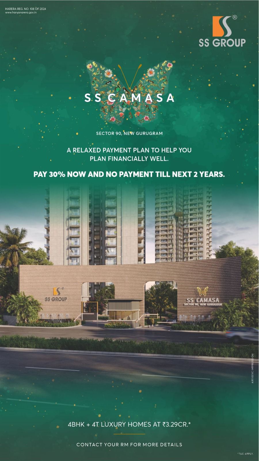 SS Camasa in Sector 90, New Gurugram - Luxury 4BHK Homes Starting at ₹3.29 Cr Update