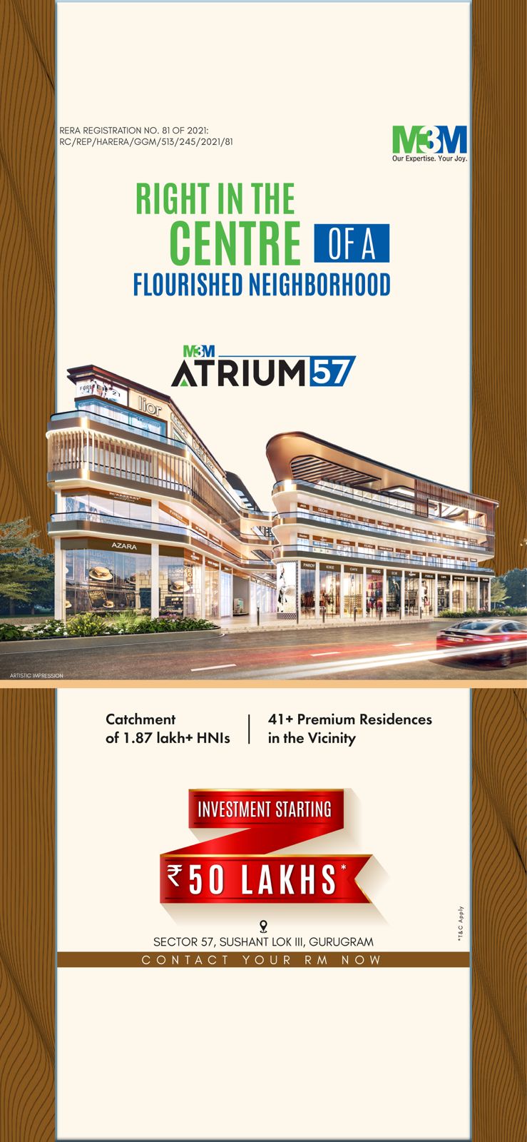 Right in the centre of a  flourished neighborhood at M3M Atrium 57, Gurgaon Update