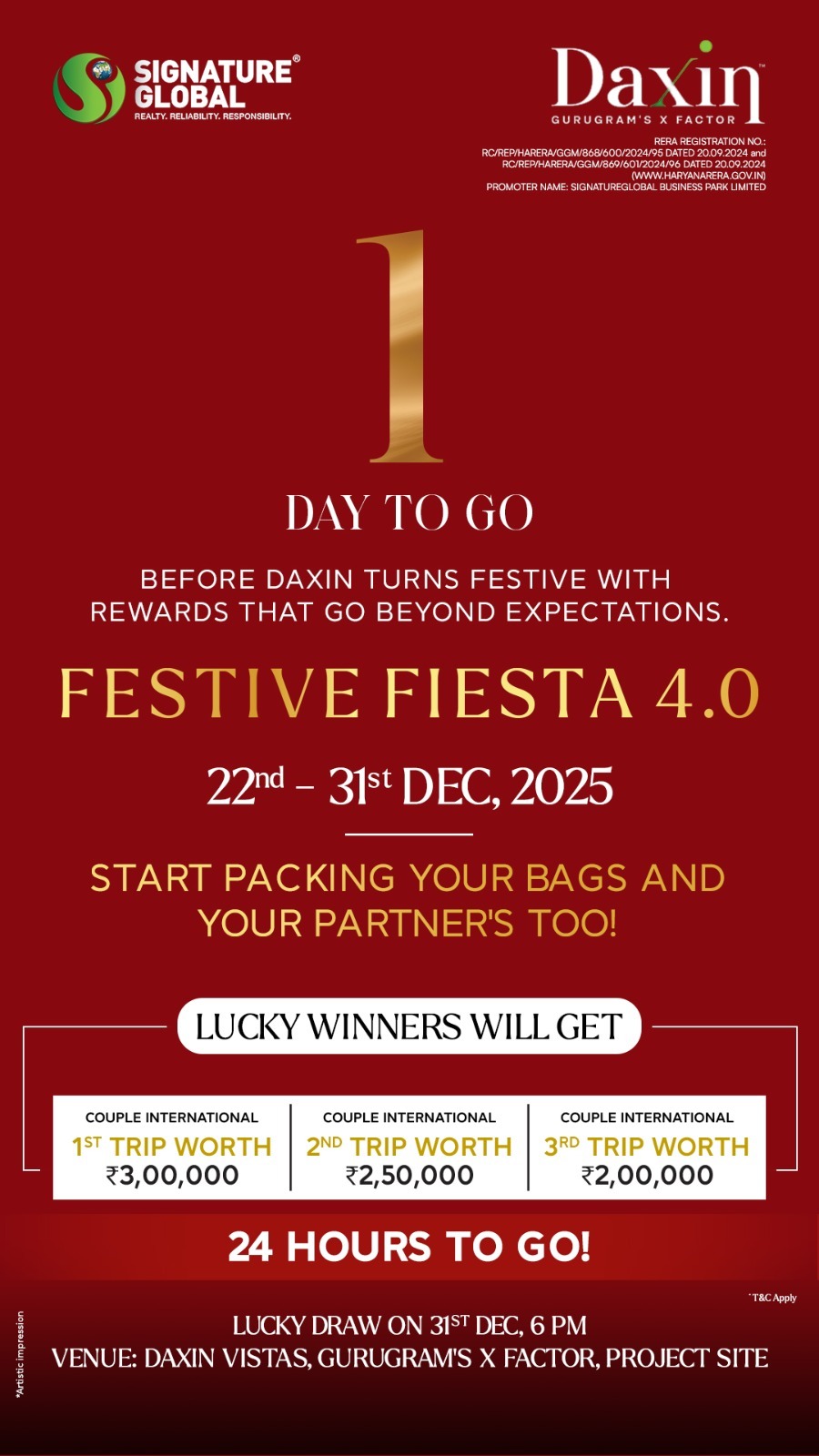 Join Festive Fiesta 4.0 with Signature Global at Daxin Vistas, Gurugram! Update