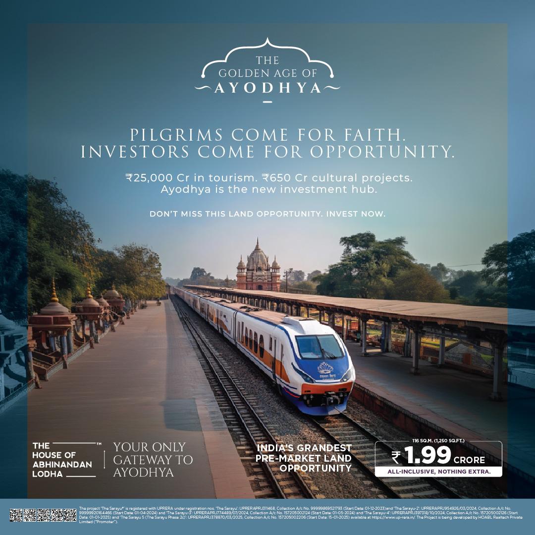 Invest in Ayodhya: The Golden Age by Abhinandan Lodha, ₹1.99 Cr Update
