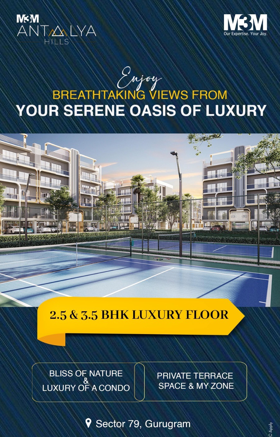 Book 2.5 and 3.5 BHK Luxury floors at M3M Antalya Hills in Sector 79, Gurgaon Update