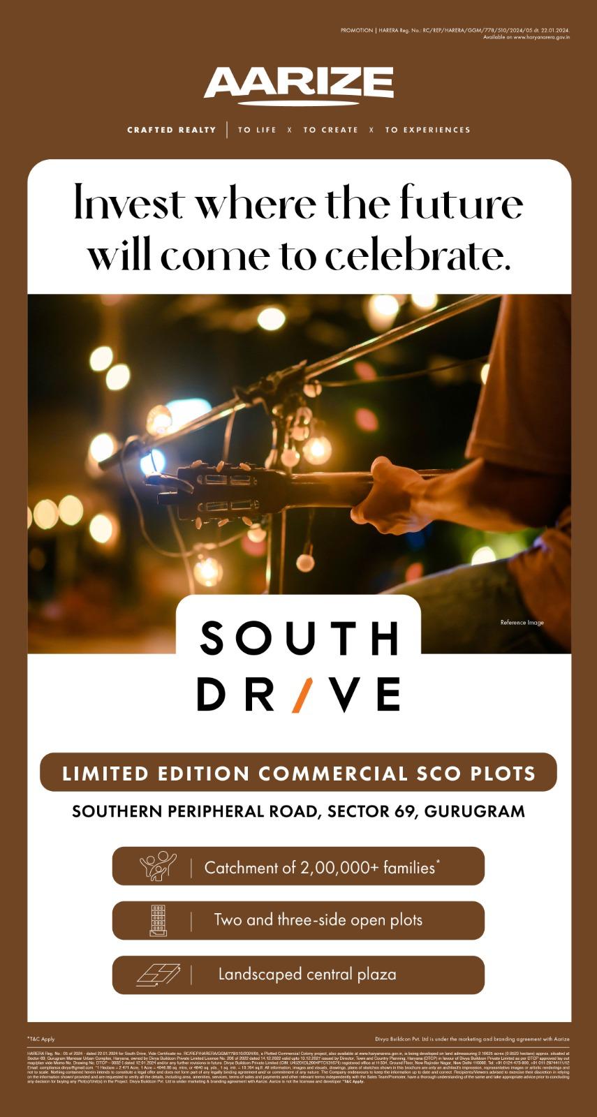 Invest in South Drive by Aarize, Limited Edition Plots in Gurugram's Sector 69 Update