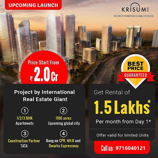 Krisumi City: The Pinnacle of Urban Living by an International Realty Titan in Gurugram Update