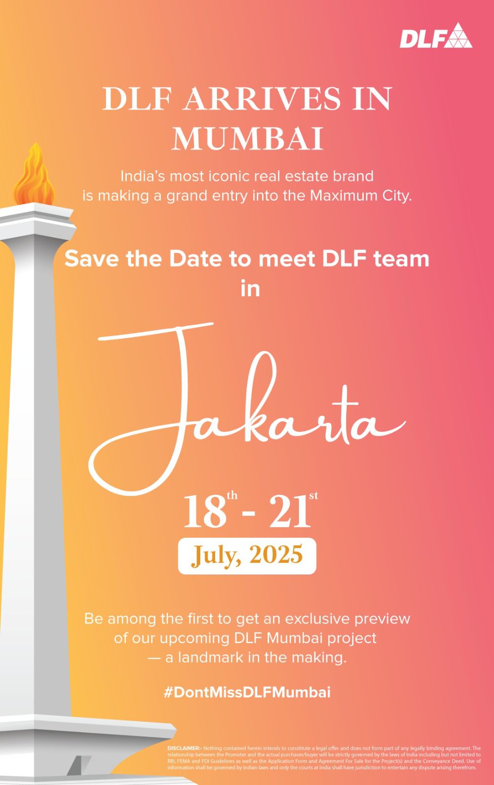 Join DLF in Mumbai: Exclusive Preview, July 18-21, 2025 Update