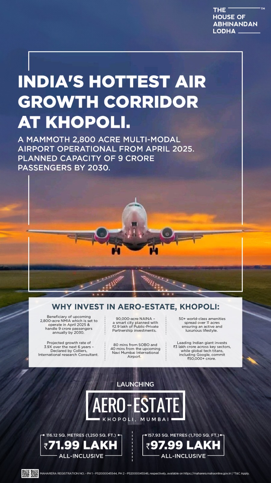 Invest in Aero-Estate, Khopoli - Prices Starting at ₹71.99 Lakh, by The House of Abhinandan Lodha Update