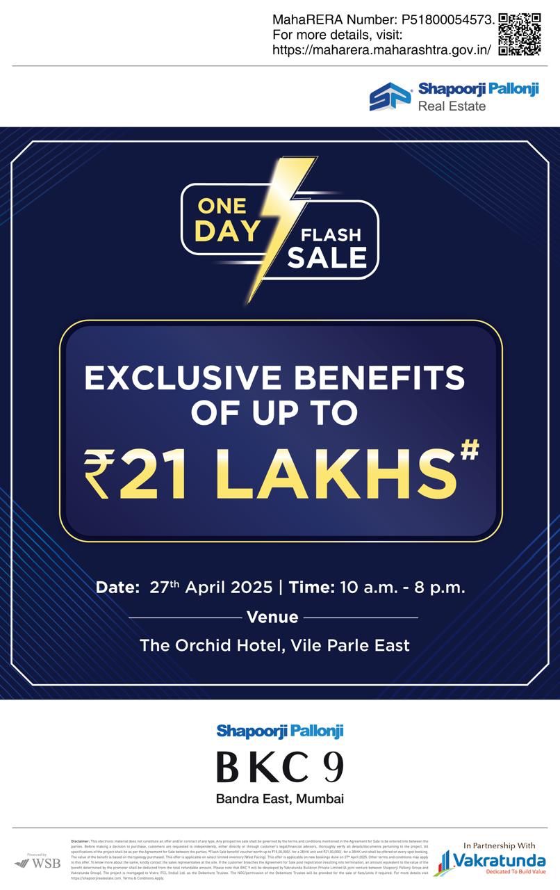 One-Day Flash Sale at Shapoorji Pallonji's BKC 9, Bandra East Update