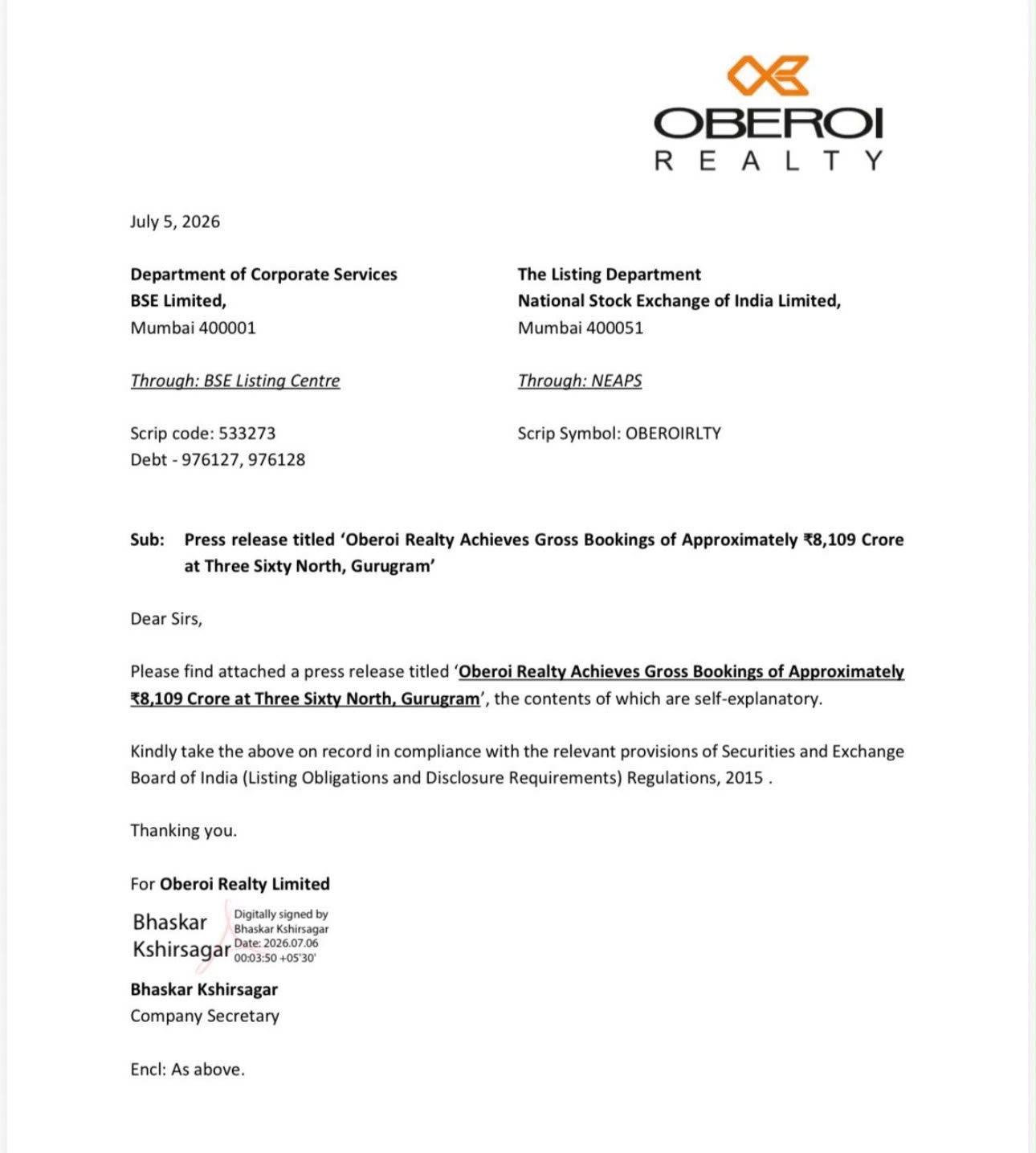 Oberoi Realty Achieves ₹8,109 Crore Bookings || Major Sales Milestone at Three Sixty North || Oberoi Realty's Significant Achievement Update