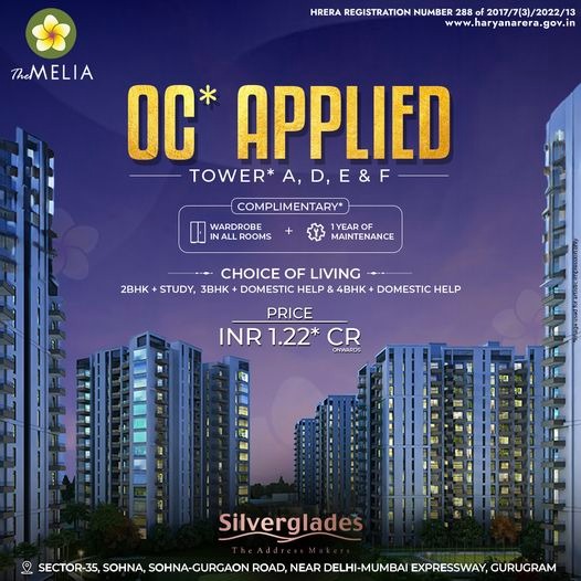 The Melia by Silverglades: Luxurious Living with OC Applied Towers in Sector-35, Sohna, Gurugram Update