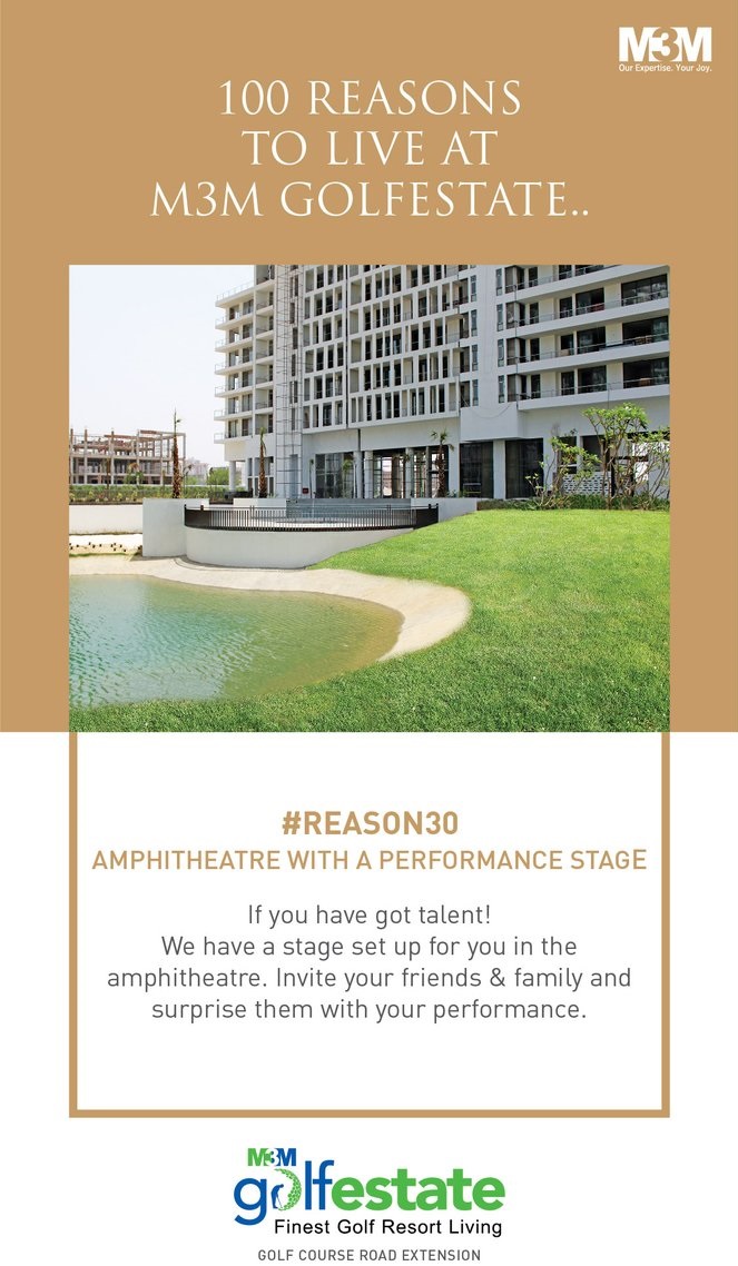 Amphitheatre with a performance stage at M3M Golf Estate Update