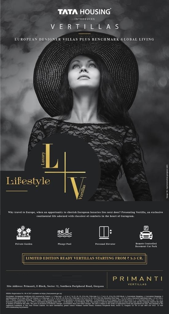 Tata Housing introduces Vertillas european designer villas in  Sector 72, Gurgaon Update